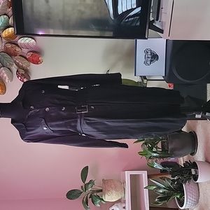 Time and Tru Below the Knee Shirt Dress Women's Size Medium Black Button Down